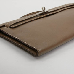 HERMES Kelly cut Etoupe leather 