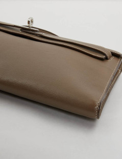 HERMES Kelly cut Etoupe leather 