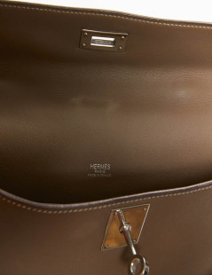 HERMES Kelly cut Etoupe leather 