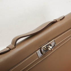 HERMES Kelly cut Etoupe leather 