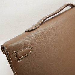 HERMES Kelly cut Etoupe leather 