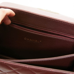 Sac CHANEL cuir matelassé bordeaux foncé