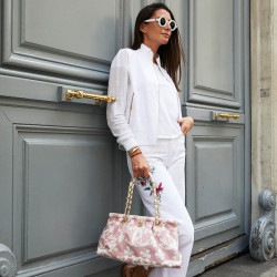 Sac Chanel tissu rose