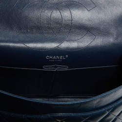 Sac 2.55 CHANEL cuir d'agneau lisse bleu