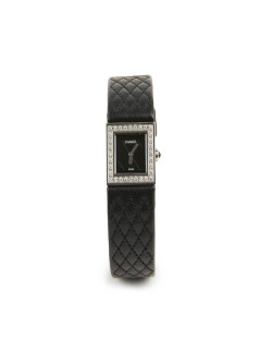 CHANEL quilted steel and diamonds watch