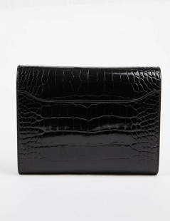 Pochette HERMES crocodile noir