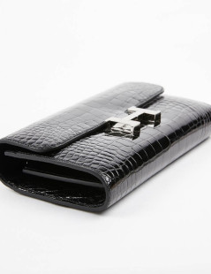 Pochette HERMES crocodile noir