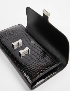 Pochette HERMES crocodile noir