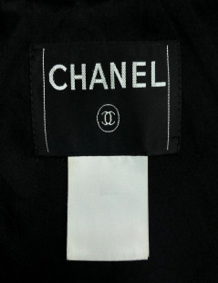 Veste CHANEL T 38 tweed noir 