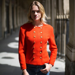 Chanel coral jacket, size 38FR