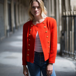 Chanel coral jacket, size 38FR