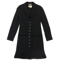 Veste longue Chanel noire