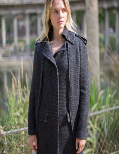 CHANEL Paris-Moscow Cape-coat  in grey wool 