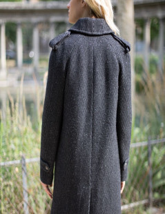 CHANEL Paris-Moscow Cape-coat  in grey wool 