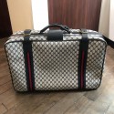 Valise GUCCI toile enduite monogramme et cuir bleu