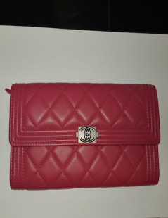 Portefeuille 2.55 CHANEL cuir fuschia 