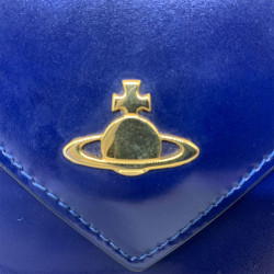 Pochette VIVIENNE WESTWOOD cuir verni bleu roi