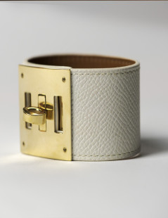 Bracelet HERMES cuir epsom beige