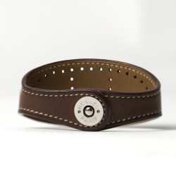 HERMES Eclipse Bracelet in Brown Barénia Calfskin 