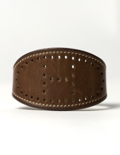 HERMES Eclipse Bracelet in Brown Barénia Calfskin 