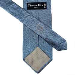 Cravate bleue CHRISTIAN DIOR en soie