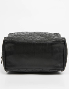 Trousse de toilette CHANEL cuir d'agneau matelassée noire