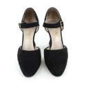 CHANEL shoes in suede black tips fleurisT 36.5