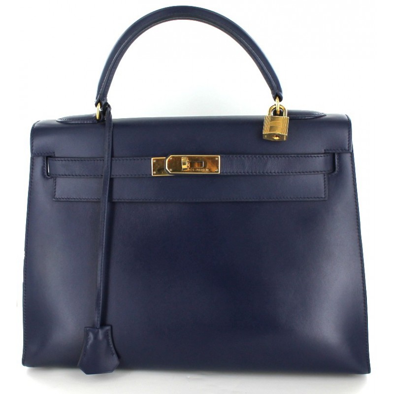 Hermes Kelly Mens Clutches, Navy