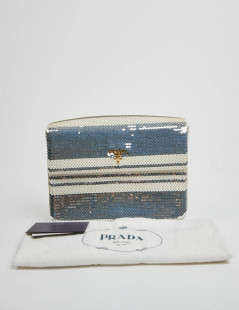 Pochette PRADA sequins argent