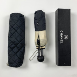 Parapluie CHANEL CC noir et beige clair