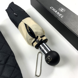 Parapluie CHANEL CC noir et beige clair