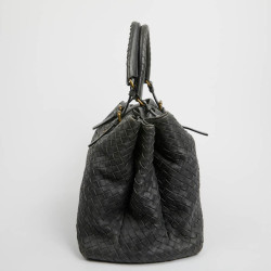 Sac BOTTEGA VENETA tressé gris anthracite