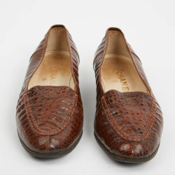 Mocassins croco marron CHANEL