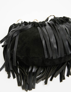 Sac à franges daim noir YSL