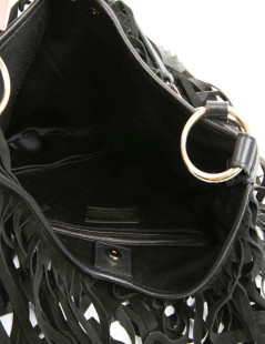 Sac à franges daim noir YSL