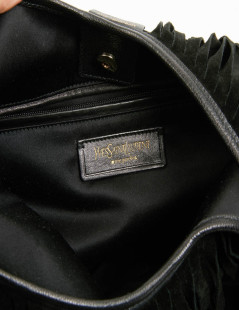 Sac à franges daim noir YSL