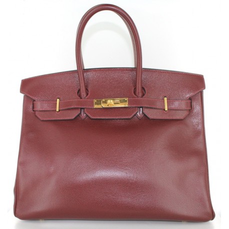 BIRKIN 35 HERMES en cuir rouge H