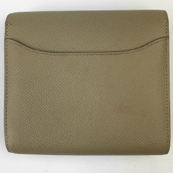 Portefeuille HERMES cuir Epsom taupe