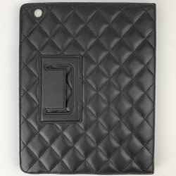 Protège IPAD CHANEL en cuir d'agneau noir