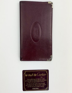 CARTIER Porte cartes cuir bordeaux 