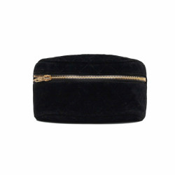 Ceinture CHANEL banane velours matelassé noir Vintage