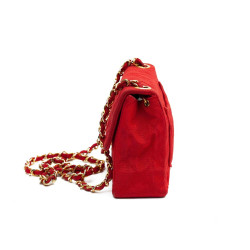 Mini sac CHANEL tissu rouge