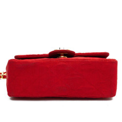 Mini sac CHANEL tissu rouge