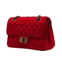 Sac CHANEL "Paris-Shanghai" satin duchesse rouge