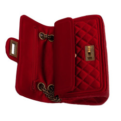 Sac CHANEL "Paris-Shanghai" satin duchesse rouge