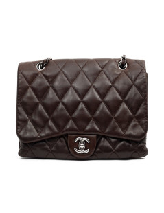 CHANEL sac cuir d'agneaju marron