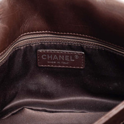 CHANEL sac cuir d'agneaju marron