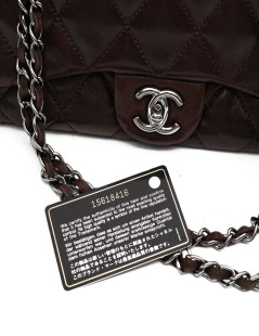 CHANEL sac cuir d'agneaju marron