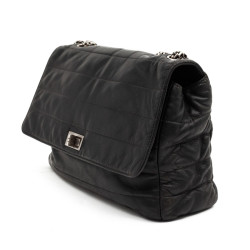 CHANEL sac en cuir souple noir