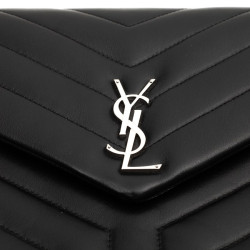 Pochette Loulou YSL cuir noir